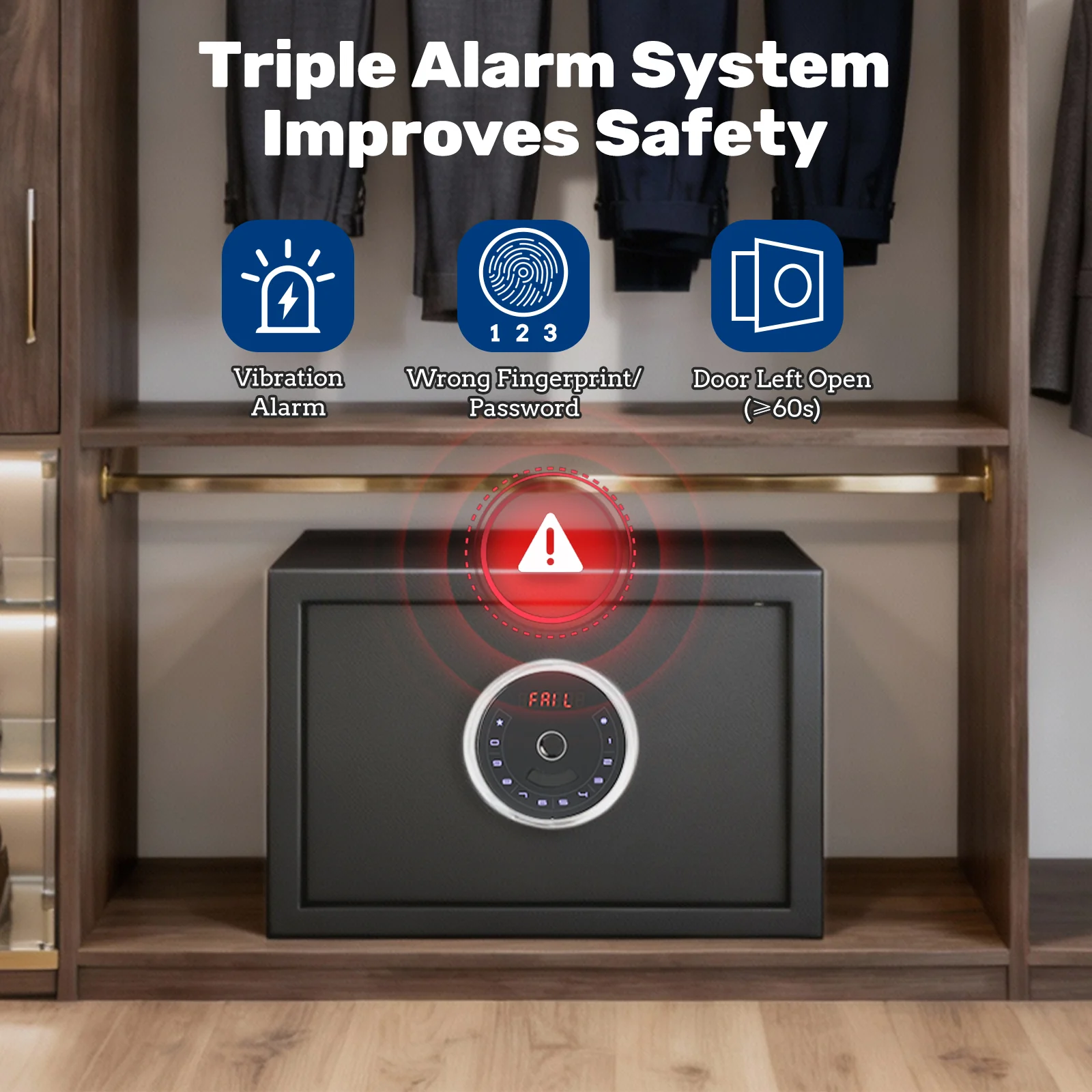 SF0502 Home Safe, Auto-Open 1.0 Cu Ft Biometric Lockbox - Image 4