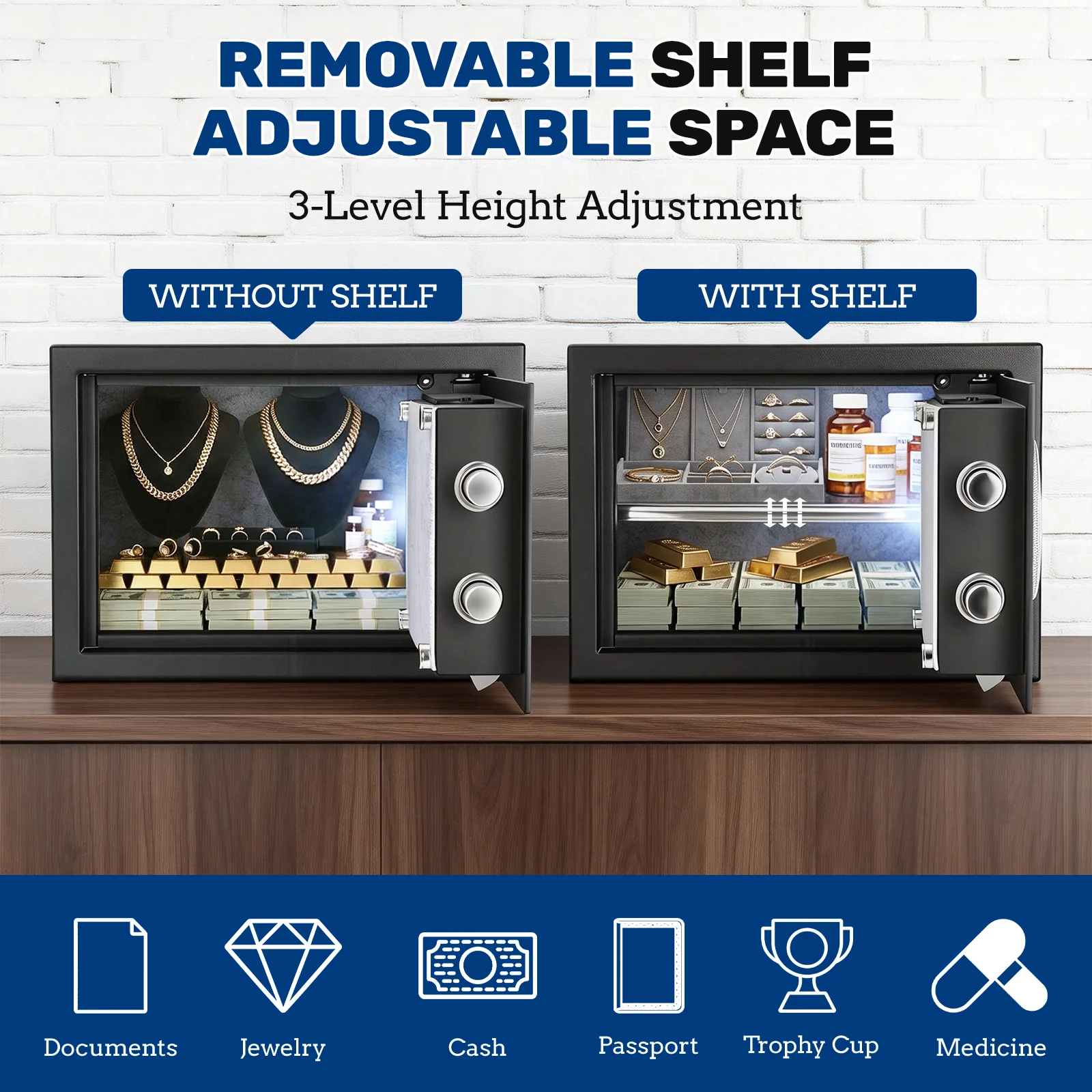 SF0502 Home Safe, Auto-Open 1.0 Cu Ft Biometric Lockbox - Image 9