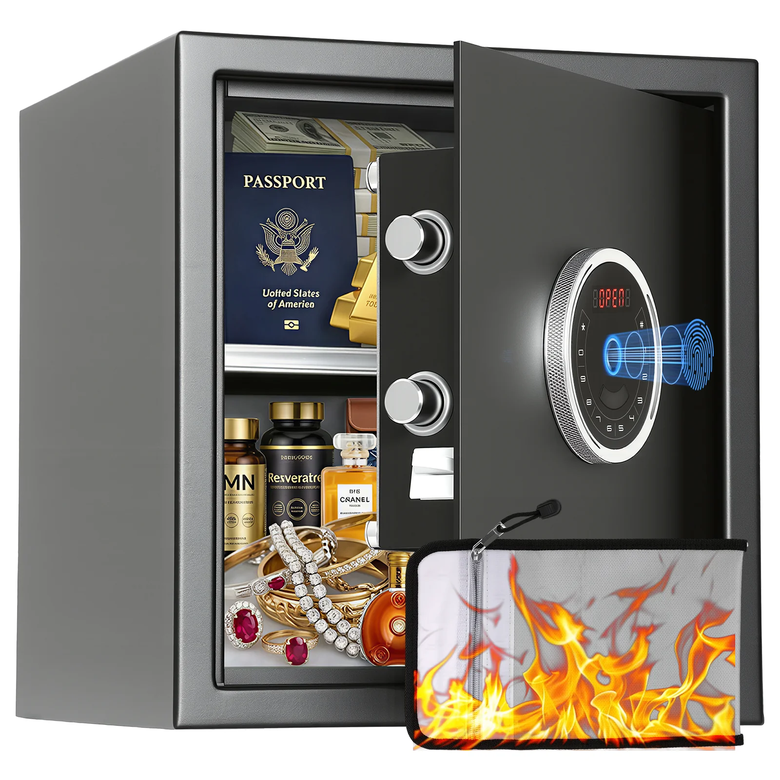 SF0503 Home Safe, Auto-Open 1.5 Cu Ft Electronic Lockbox - Image 10