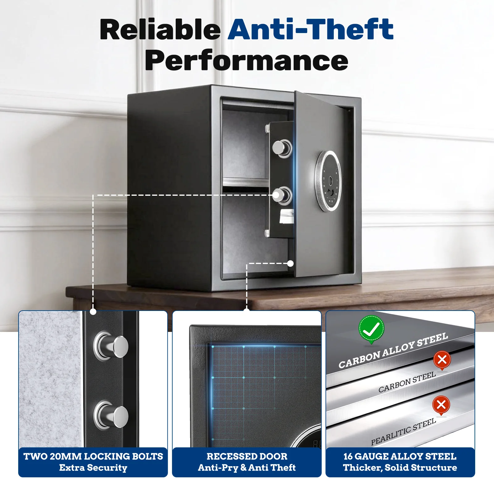 SF0503 Home Safe, Auto-Open 1.5 Cu Ft Electronic Lockbox - Image 4