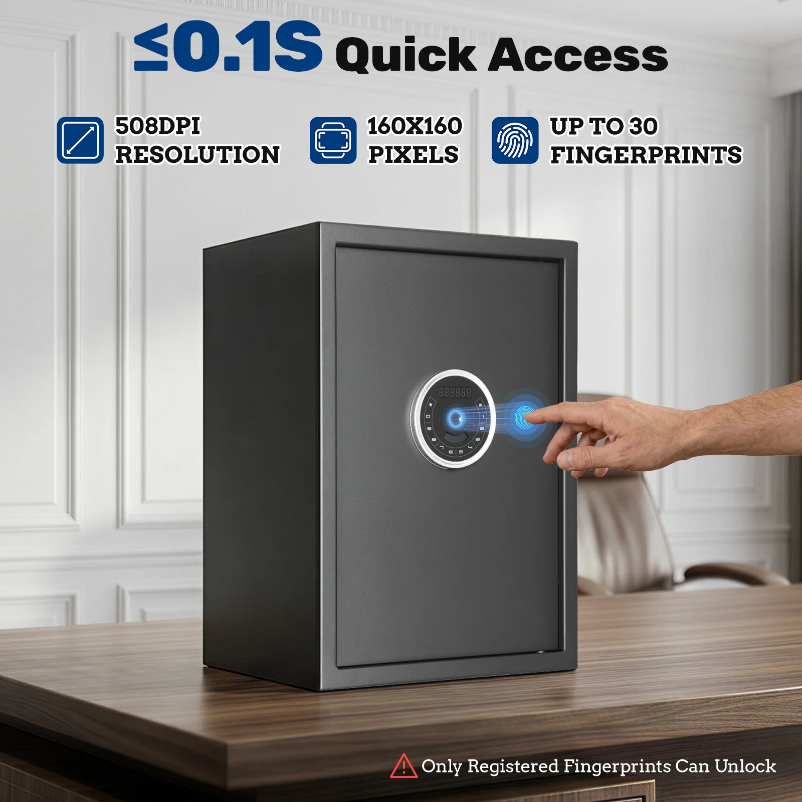 SF0505 Home Safe, Auto-Open 2.0 Cu Ft Fingerprint Quick Access - Image 3