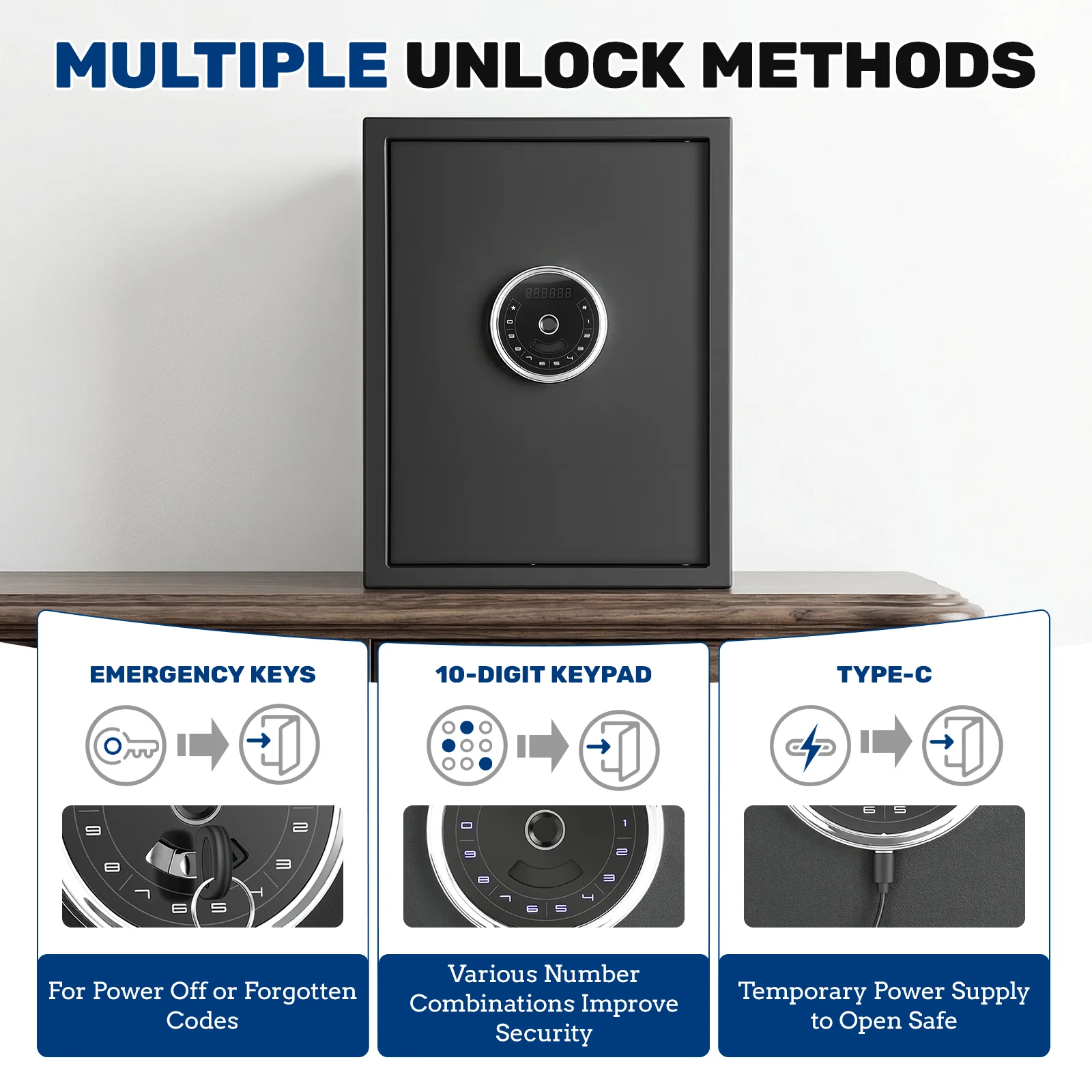 SF0505 Home Safe, Auto-Open 2.0 Cu Ft Fingerprint Quick Access - Image 4