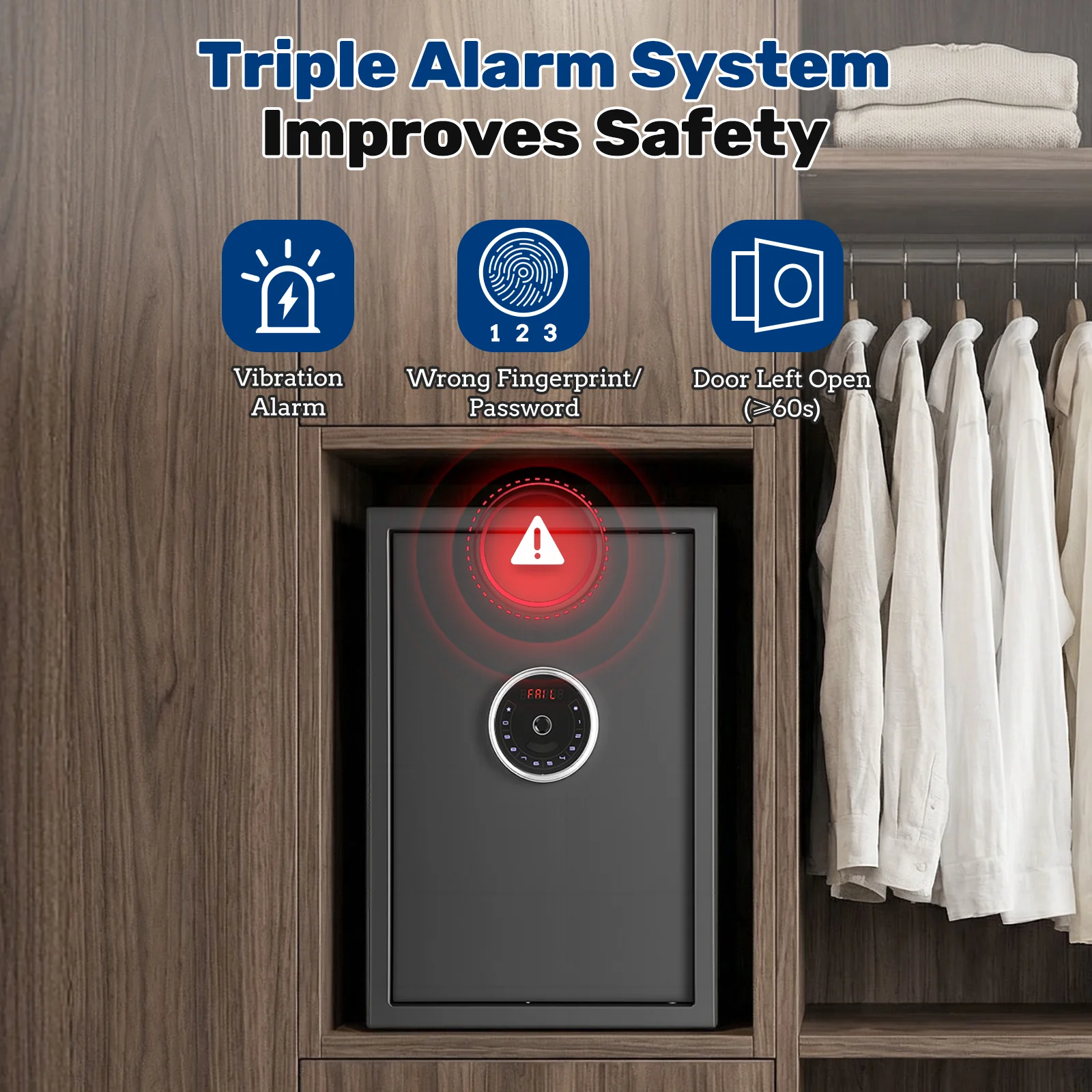 SF0505 Home Safe, Auto-Open 2.0 Cu Ft Fingerprint Quick Access - Image 7
