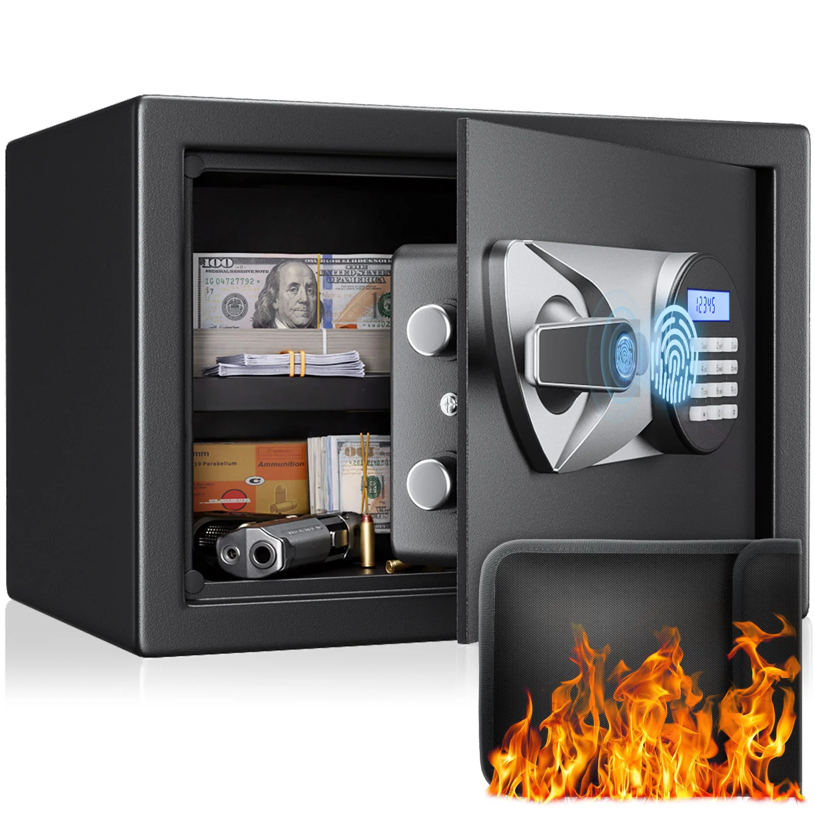 SF0602 Home Safe, 1.0 Cu Ft Fingerprint Alloy Steel Lock - Image 11