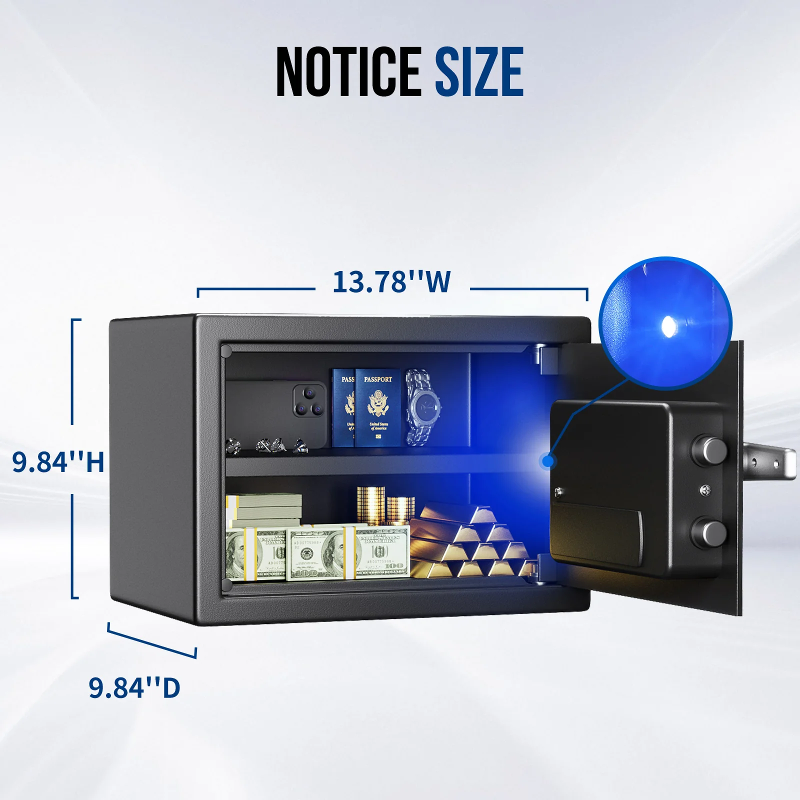 SF0602 Home Safe, 1.0 Cu Ft Fingerprint Alloy Steel Lock - Image 9