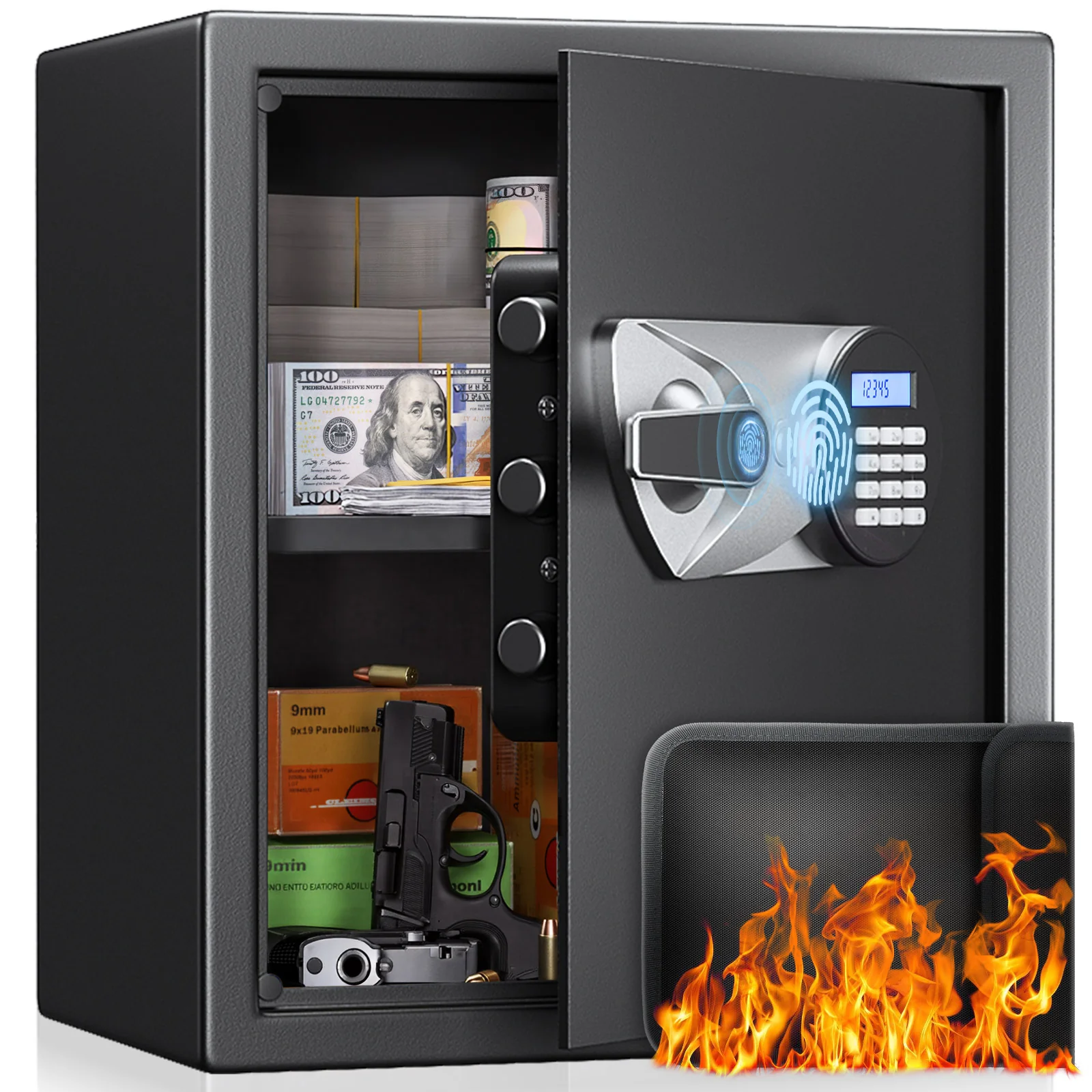 SF0603 Home Safe, 1.5 Cu Ft Fingerprint Digital Quick Access - Image 11