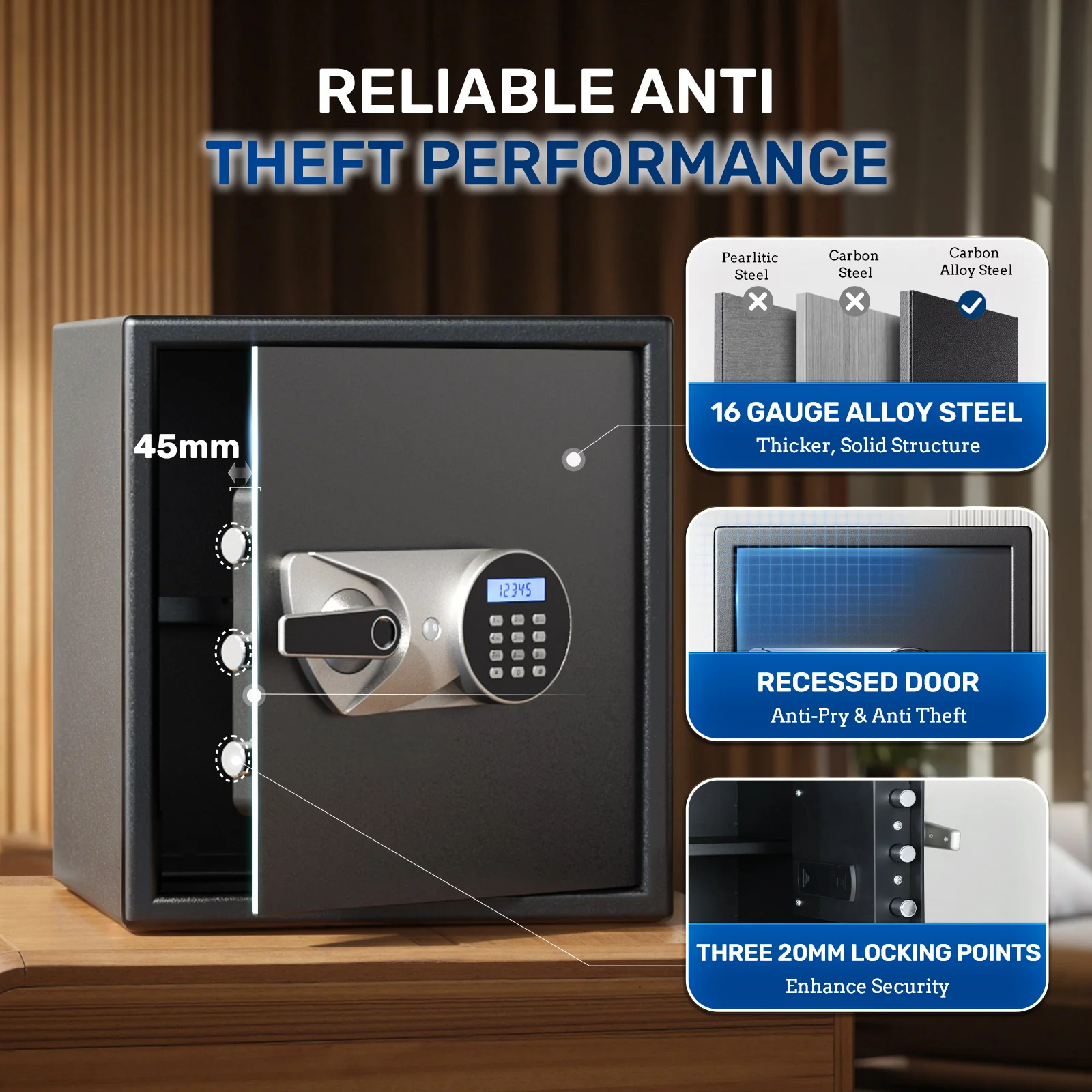 SF0603 Home Safe, 1.5 Cu Ft Fingerprint Digital Quick Access - Image 7