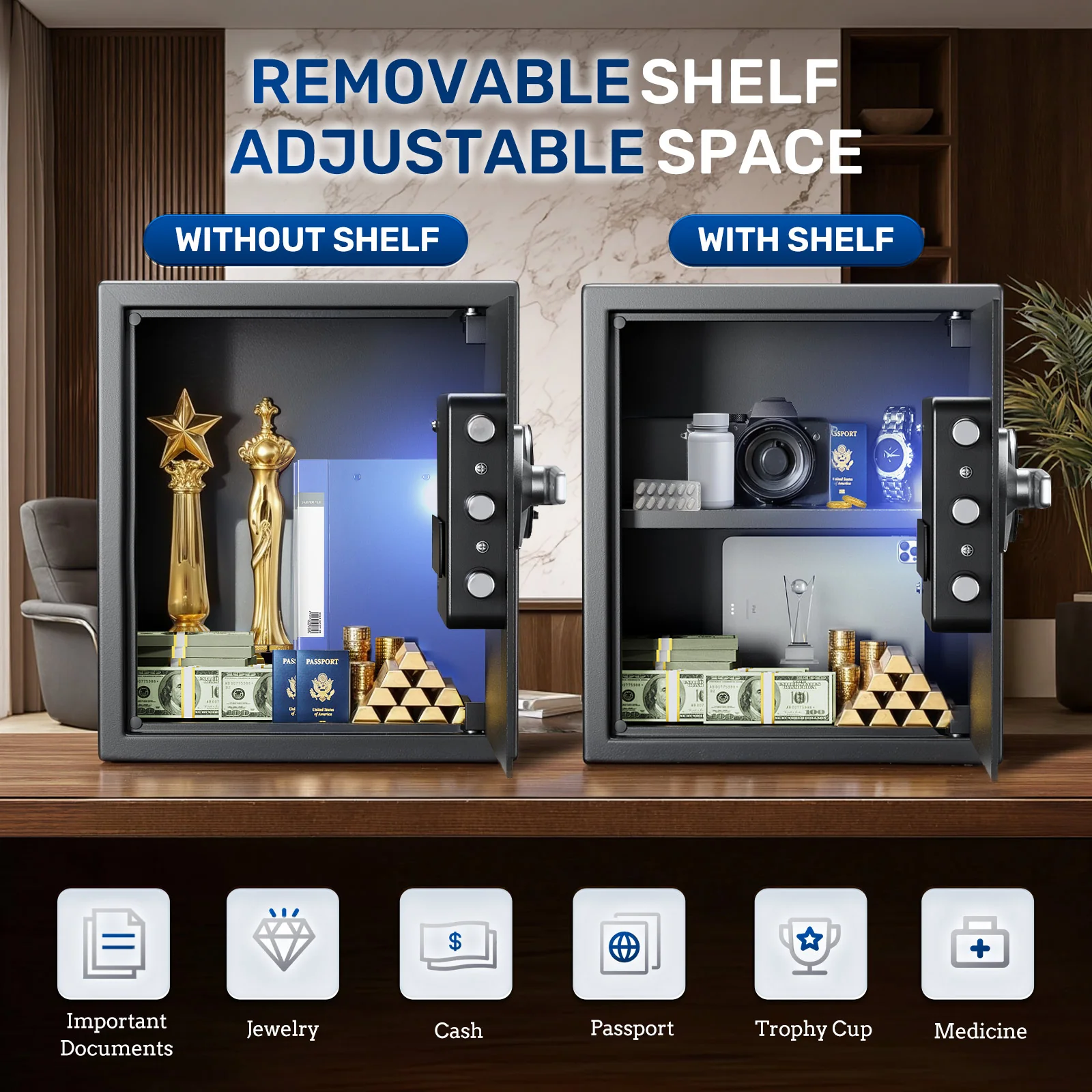 SF0603 Home Safe, 1.5 Cu Ft Fingerprint Digital Quick Access - Image 8