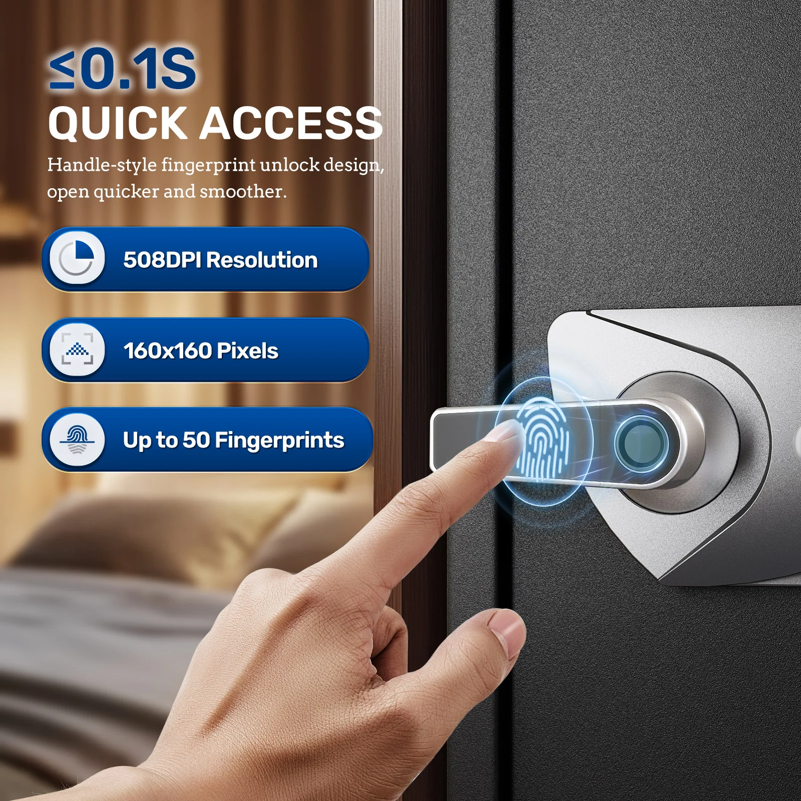 SF0605 Home Safe, 2.0 Cu Ft Fingerprint Keypad Unlock - Image 3