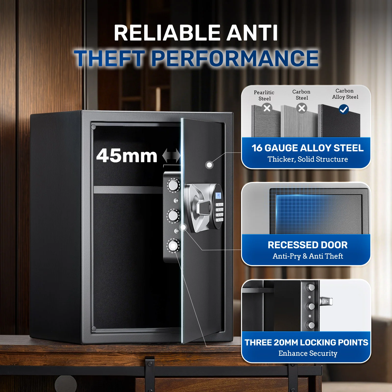 SF0605 Home Safe, 2.0 Cu Ft Fingerprint Keypad Unlock - Image 7