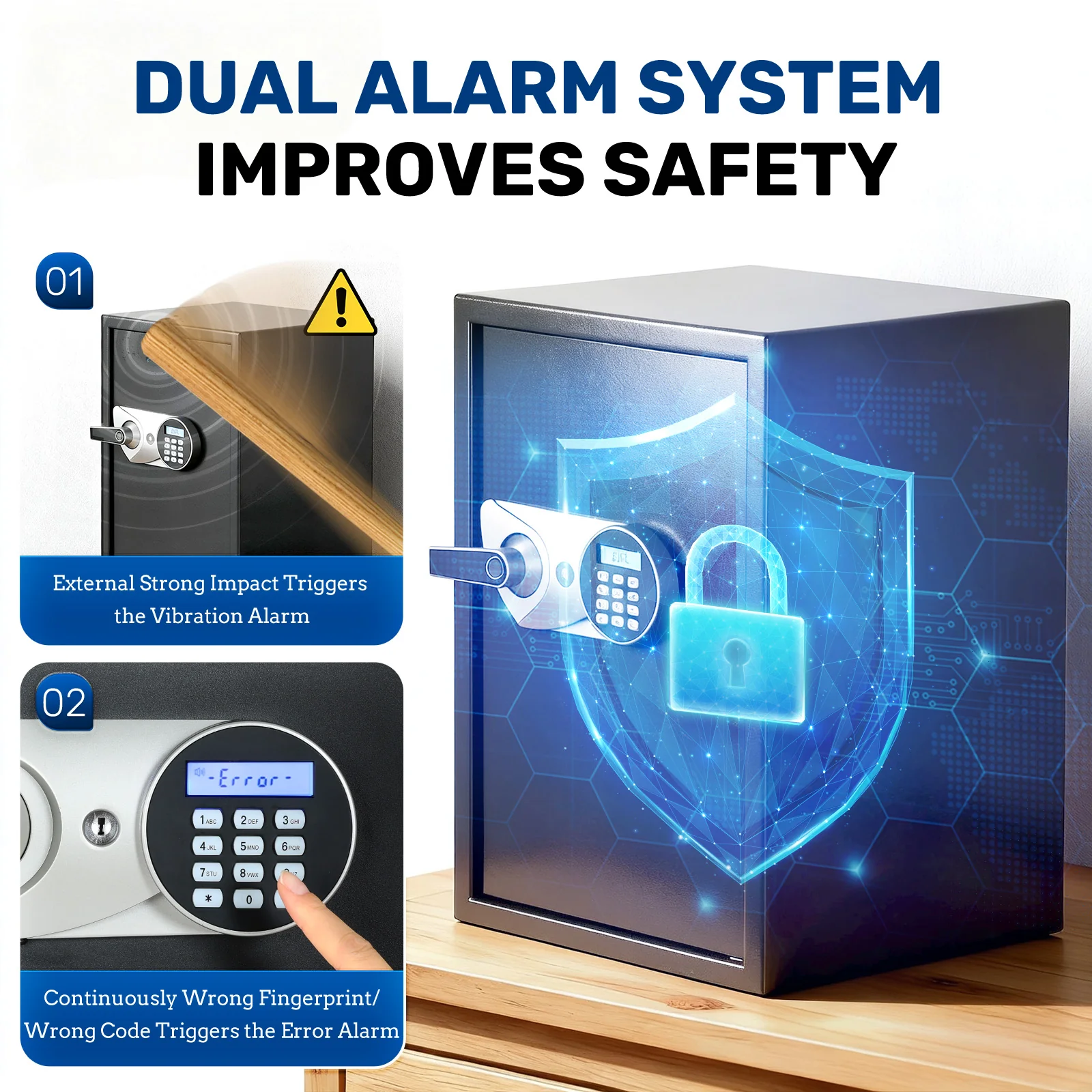 SF0606 Home Safe, 2.2 Cu Ft Fingerprint Digital Lock Box - Image 5