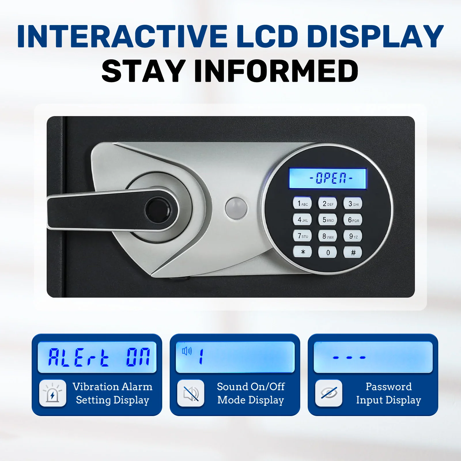 SF0609 Home Safe, 2.7 Cu Ft Fingerprint Security Lock Box - Image 4