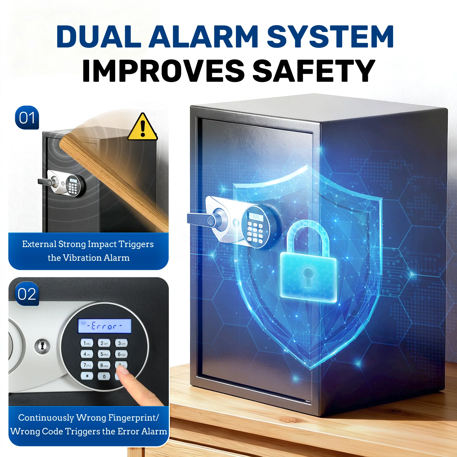 SF0609 Home Safe, 2.7 Cu Ft Fingerprint Security Lock Box - Image 5