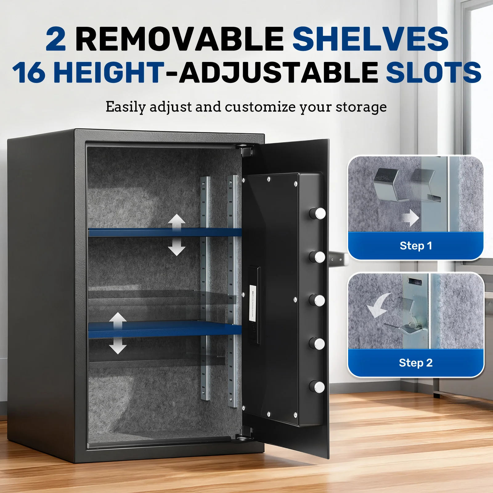 SF0609 Home Safe, 2.7 Cu Ft Fingerprint Security Lock Box - Image 6