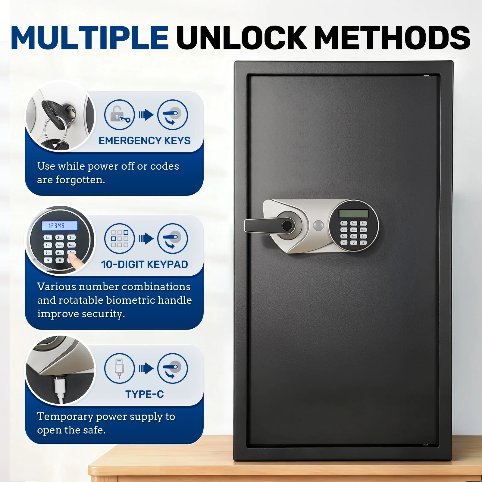 SF0611 Home Safe, 3.9 Cu Ft Large Capacity with Lockbox - Image 4