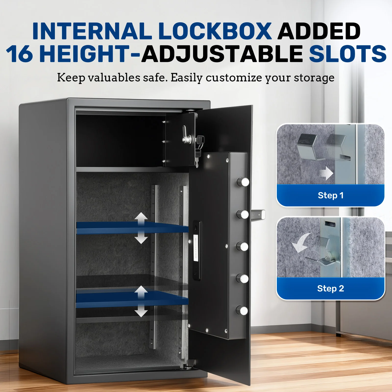 SF0611 Home Safe, 3.9 Cu Ft Large Capacity with Lockbox - Image 6