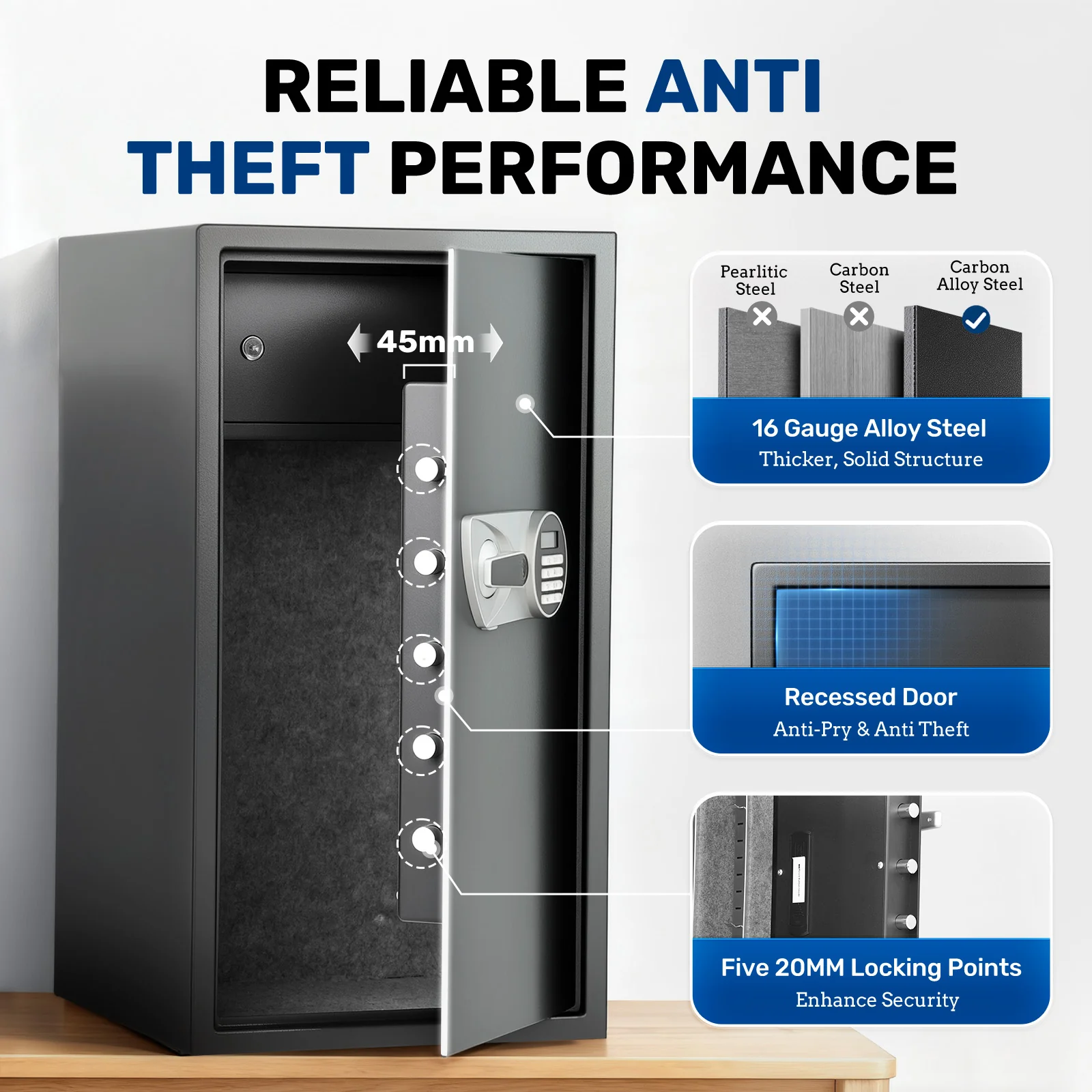 SF0611 Home Safe, 3.9 Cu Ft Large Capacity with Lockbox - Image 8