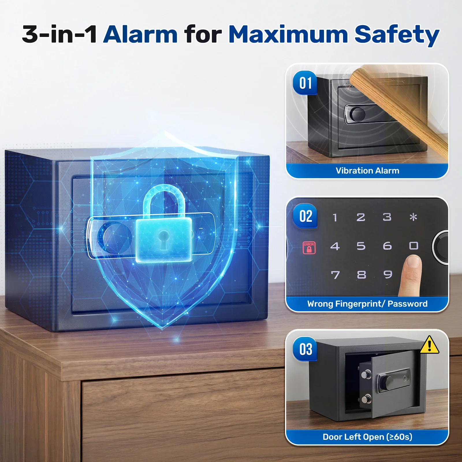 SF0702 Home Safe, 1.0 Cu Ft Hidden Knob Fingerprint Access - Image 5