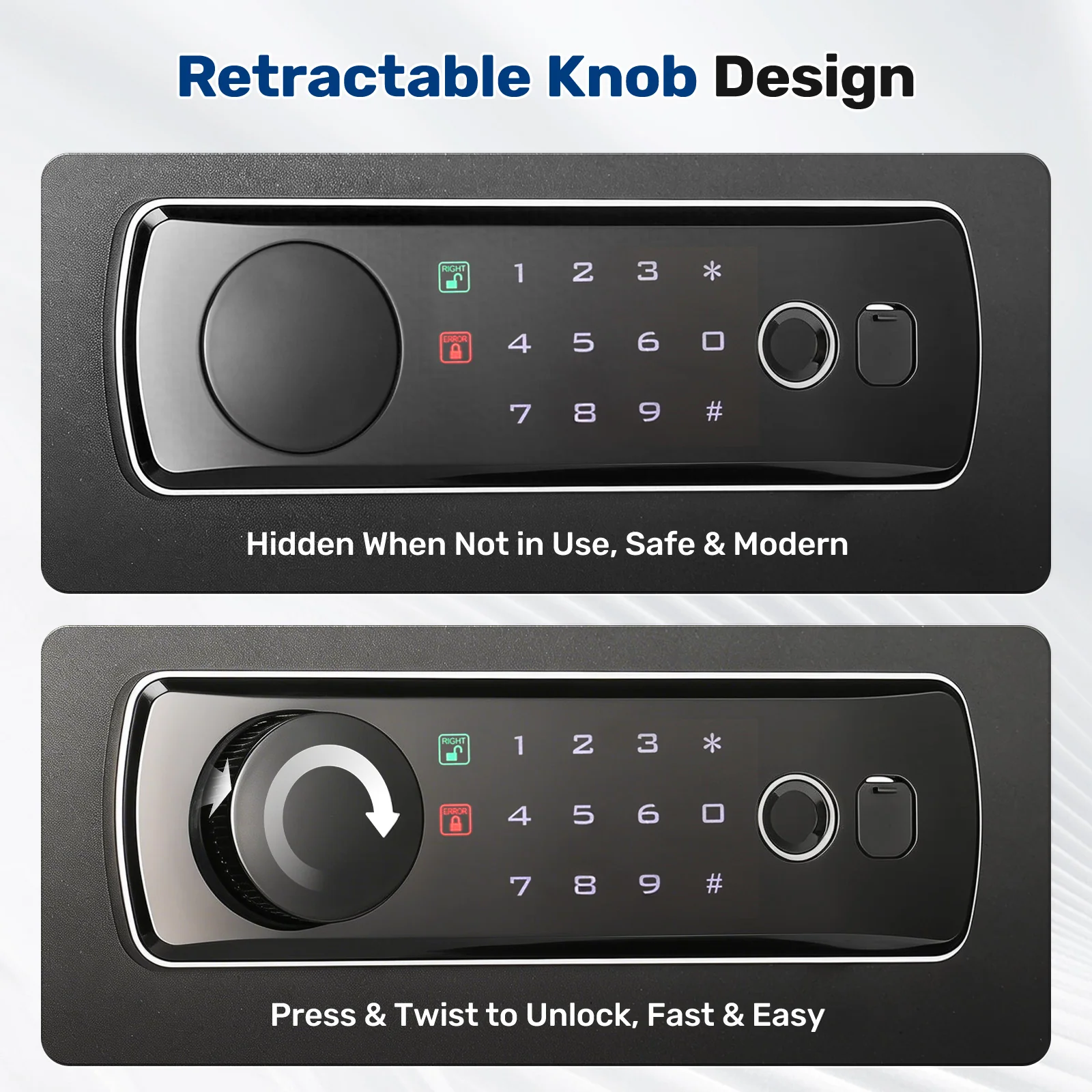SF0703 Home Safe, 1.5 Cu Ft Hidden Knob Fingerprint Access - Image 3