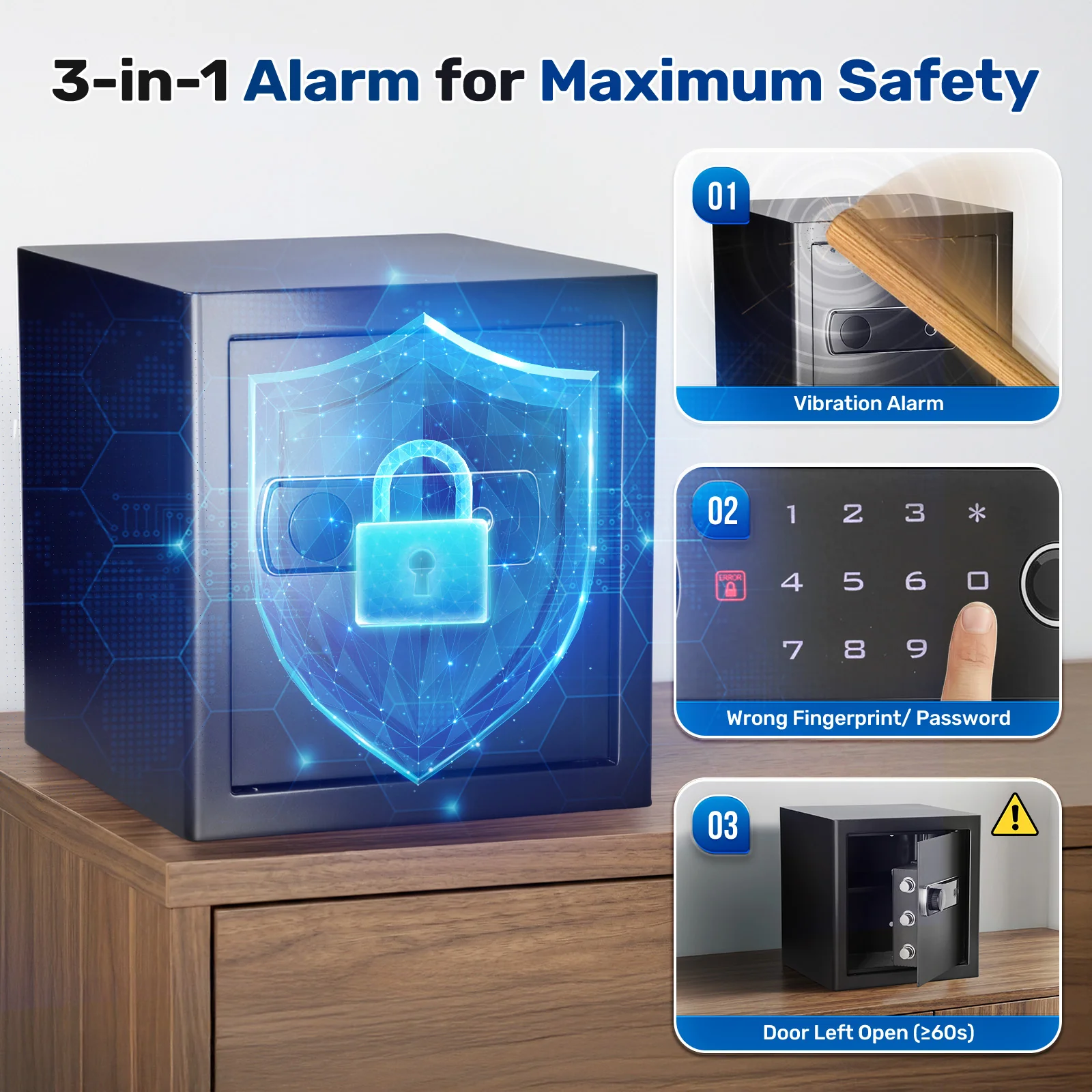 SF0703 Home Safe, 1.5 Cu Ft Hidden Knob Fingerprint Access - Image 5