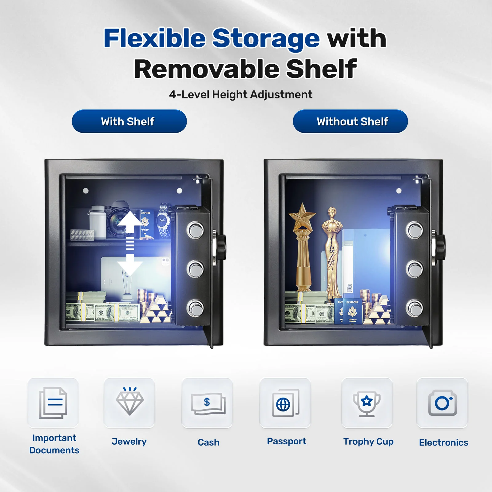 SF0703 Home Safe, 1.5 Cu Ft Hidden Knob Fingerprint Access - Image 7