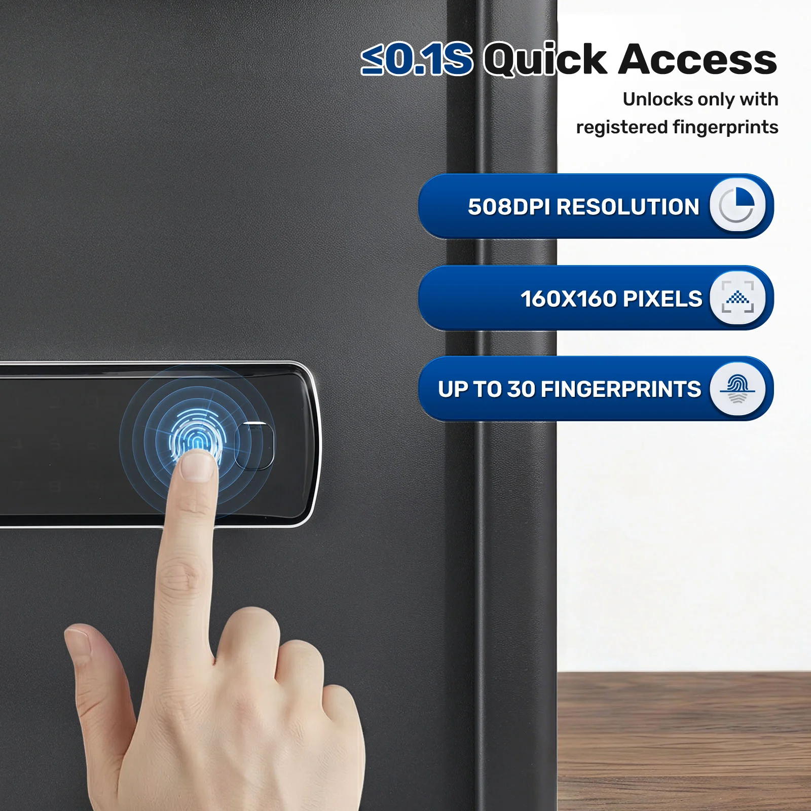 SF0704 Home Safe, 2.0 Cu Ft Hidden Knob Fingerprint Lock Box - Image 3