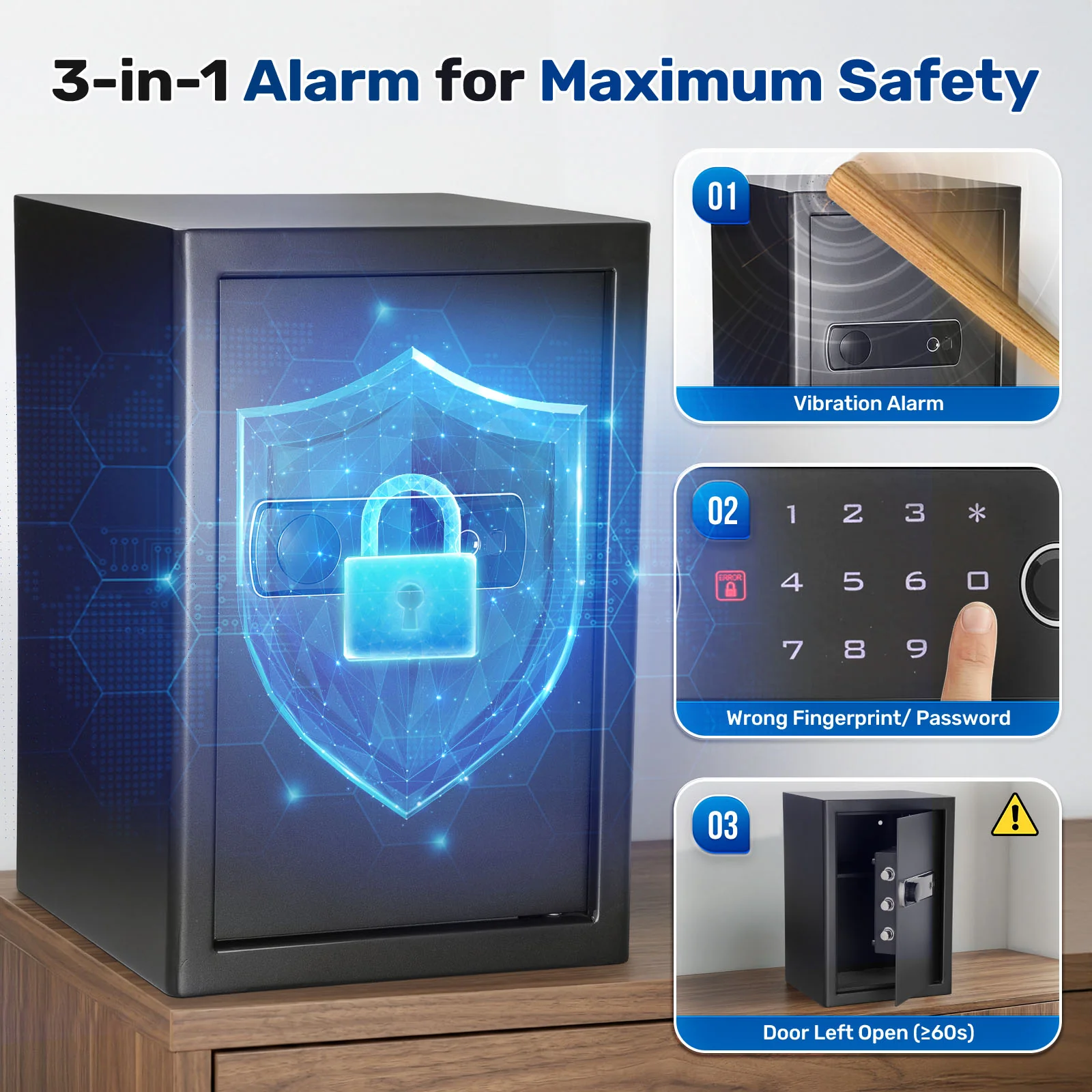 SF0704 Home Safe, 2.0 Cu Ft Hidden Knob Fingerprint Lock Box - Image 5