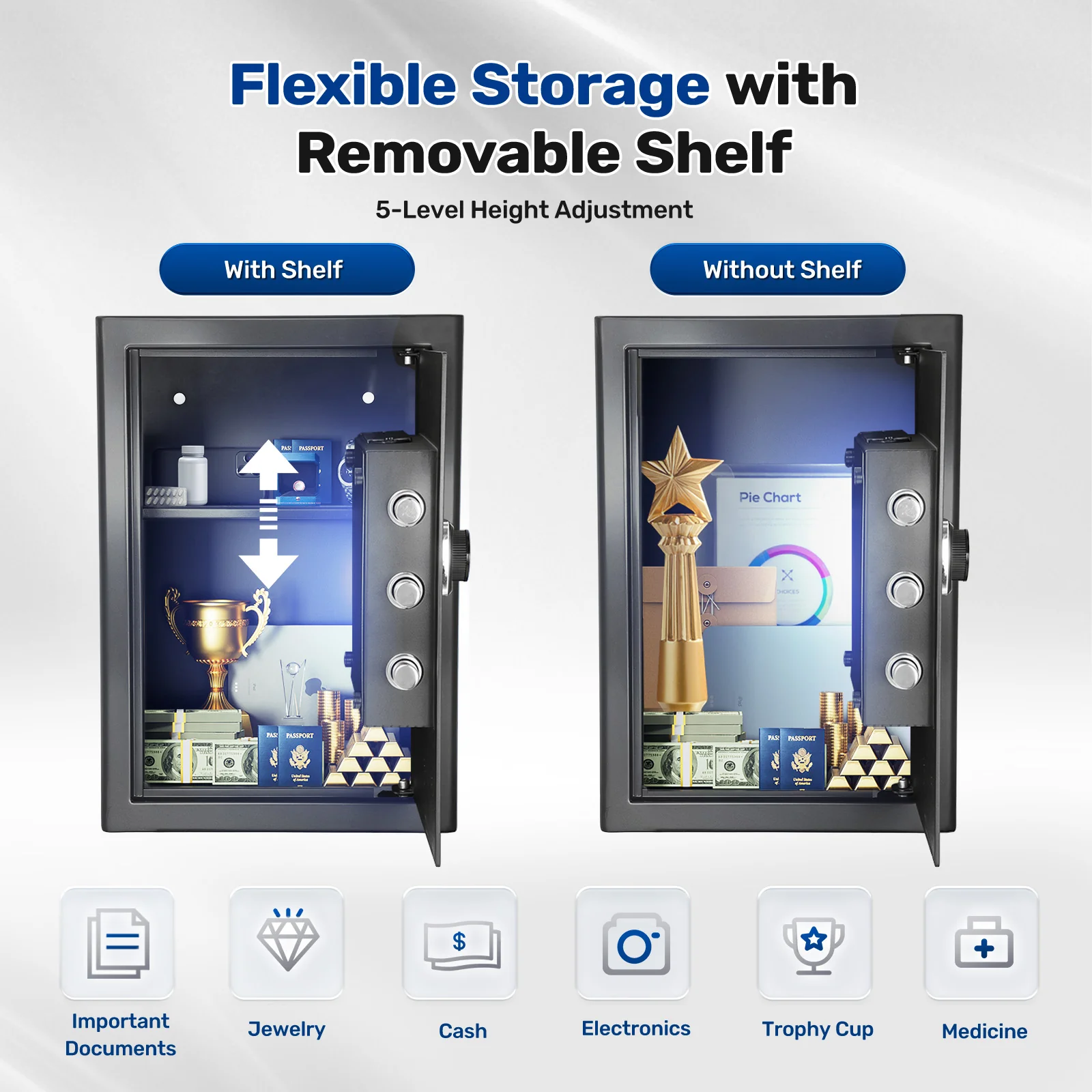 SF0704 Home Safe, 2.0 Cu Ft Hidden Knob Fingerprint Lock Box - Image 7