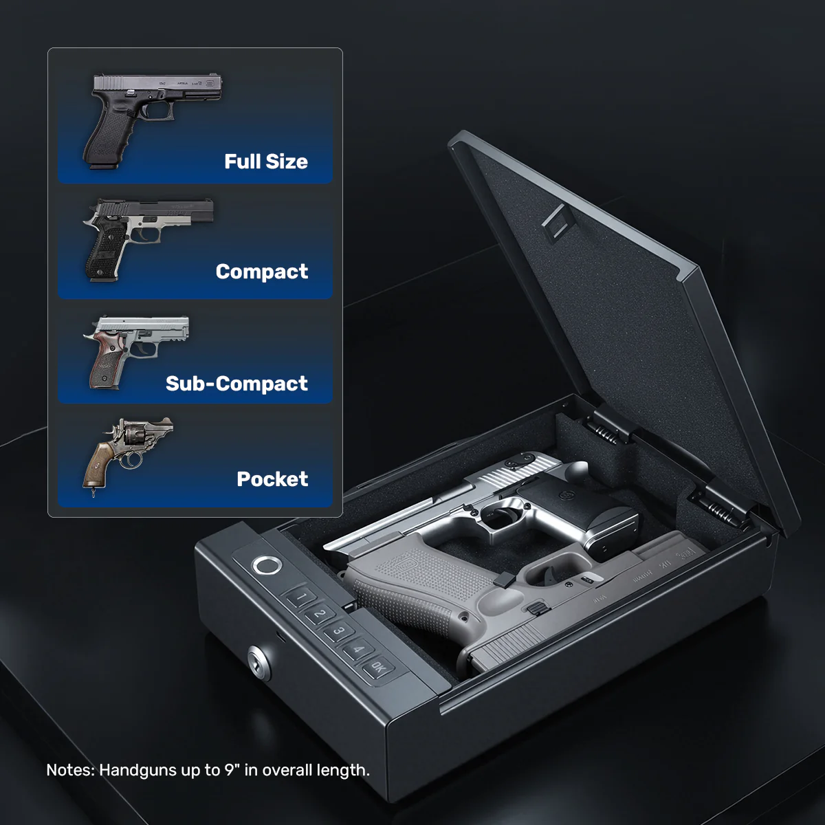 SH06 Pistol Safe, Portable Handle Gun Box Fingerprints APP - Image 8