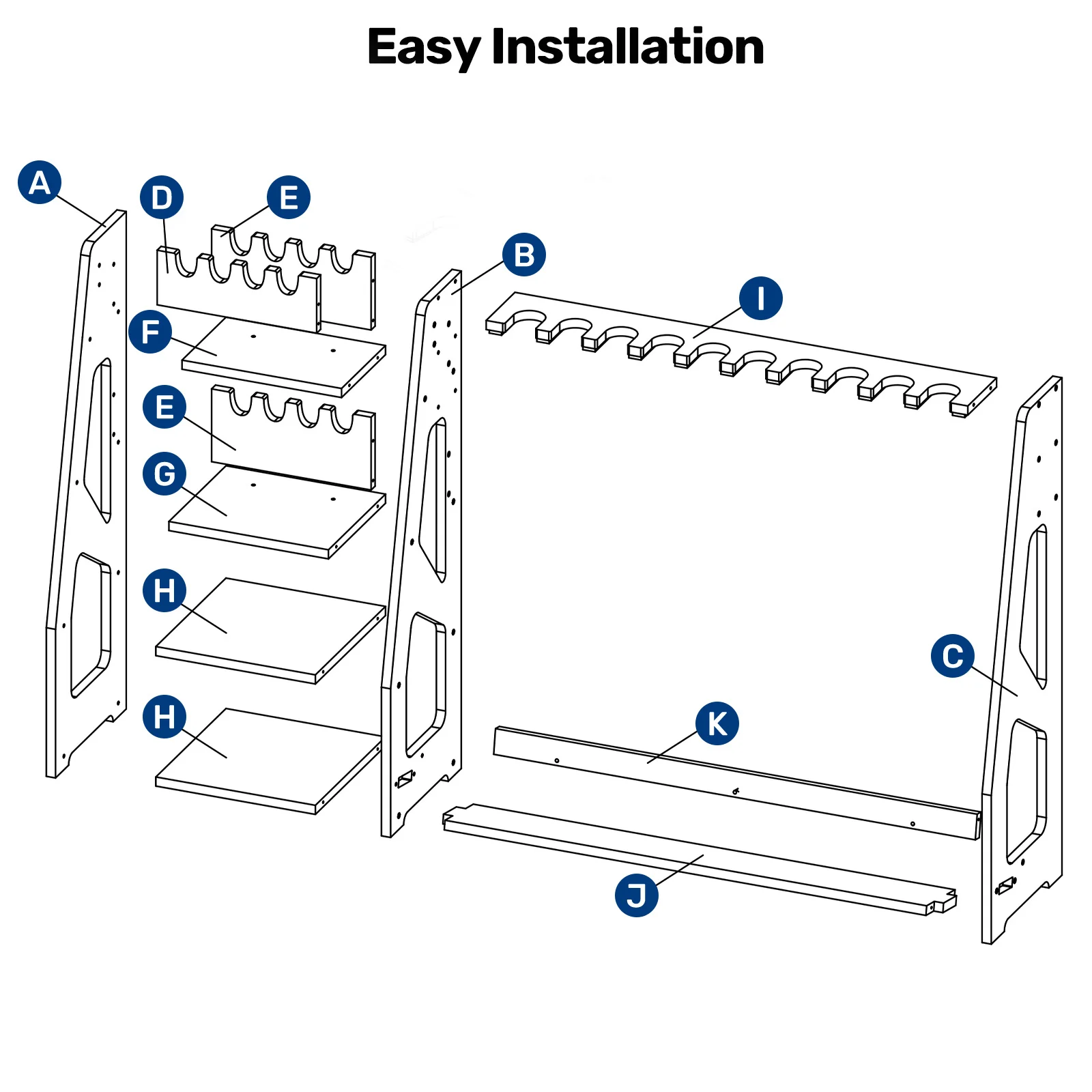 UWR-MA10 Rifle Racks, 10 Long Gun Floor Standing with Pistol Shelves - Image 9