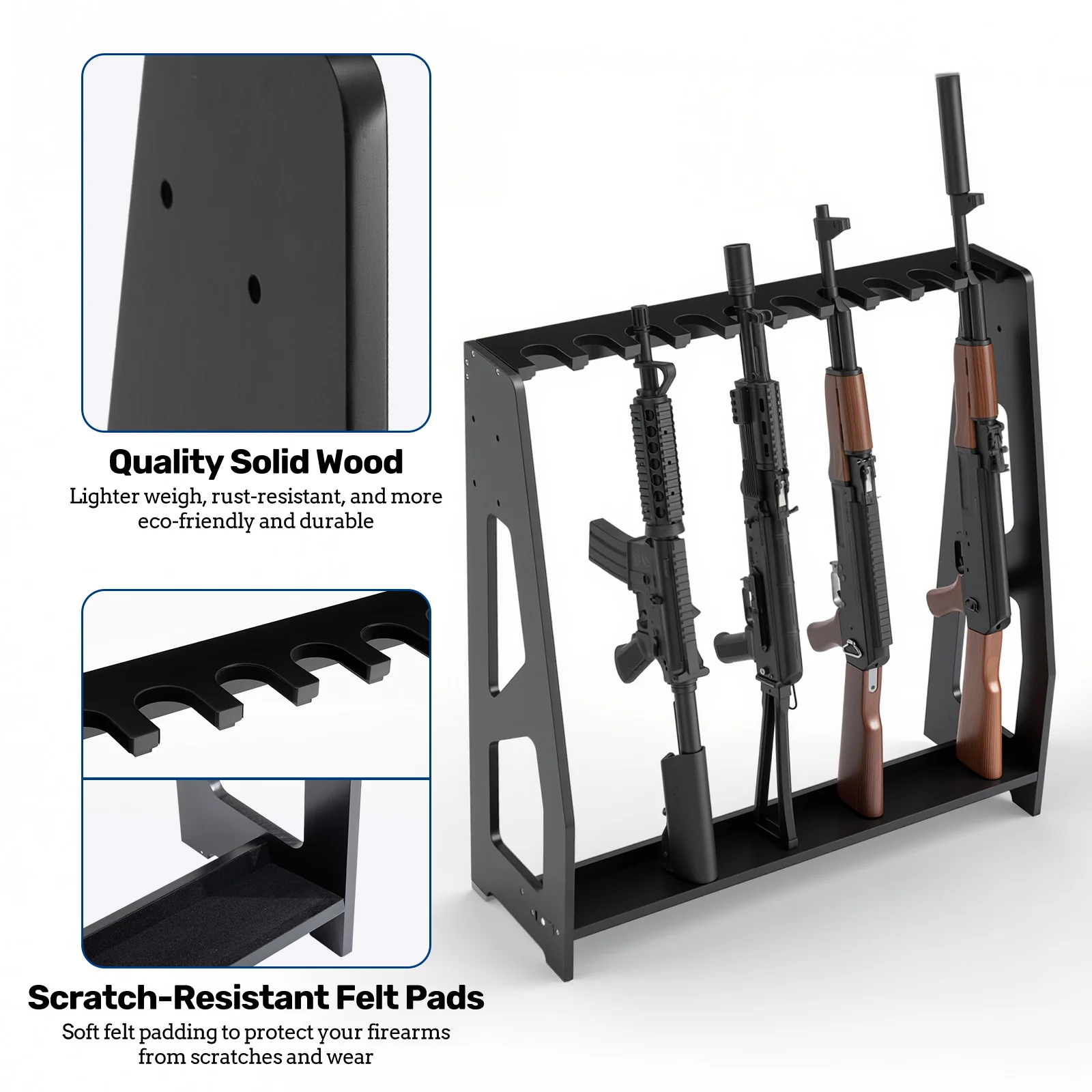 UWR-MB10 Gun Racks, 10 Long Gun Floor Standing Adjustable Holder - Image 4