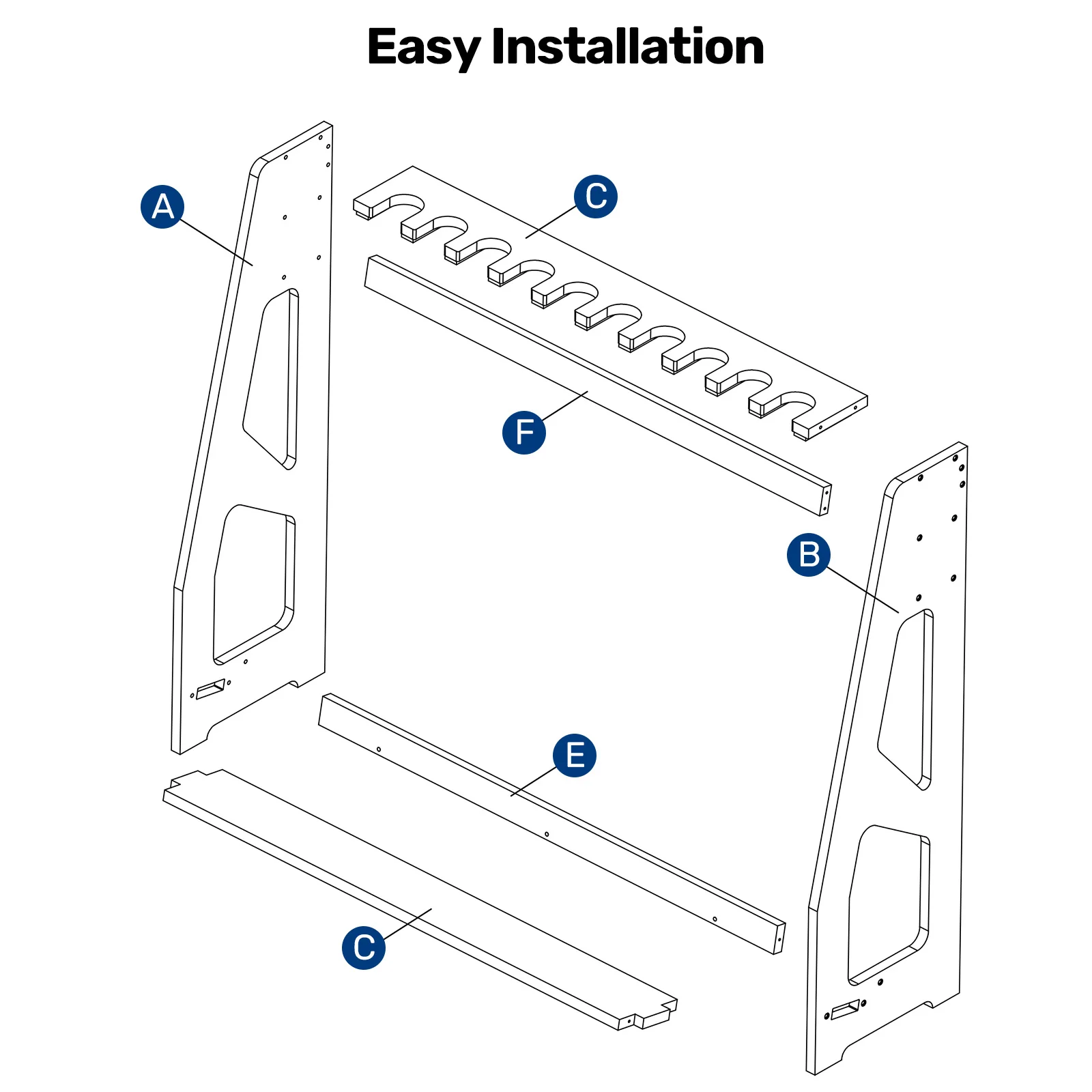 UWR-MB10 Gun Racks, 10 Long Gun Floor Standing Adjustable Holder - Image 7